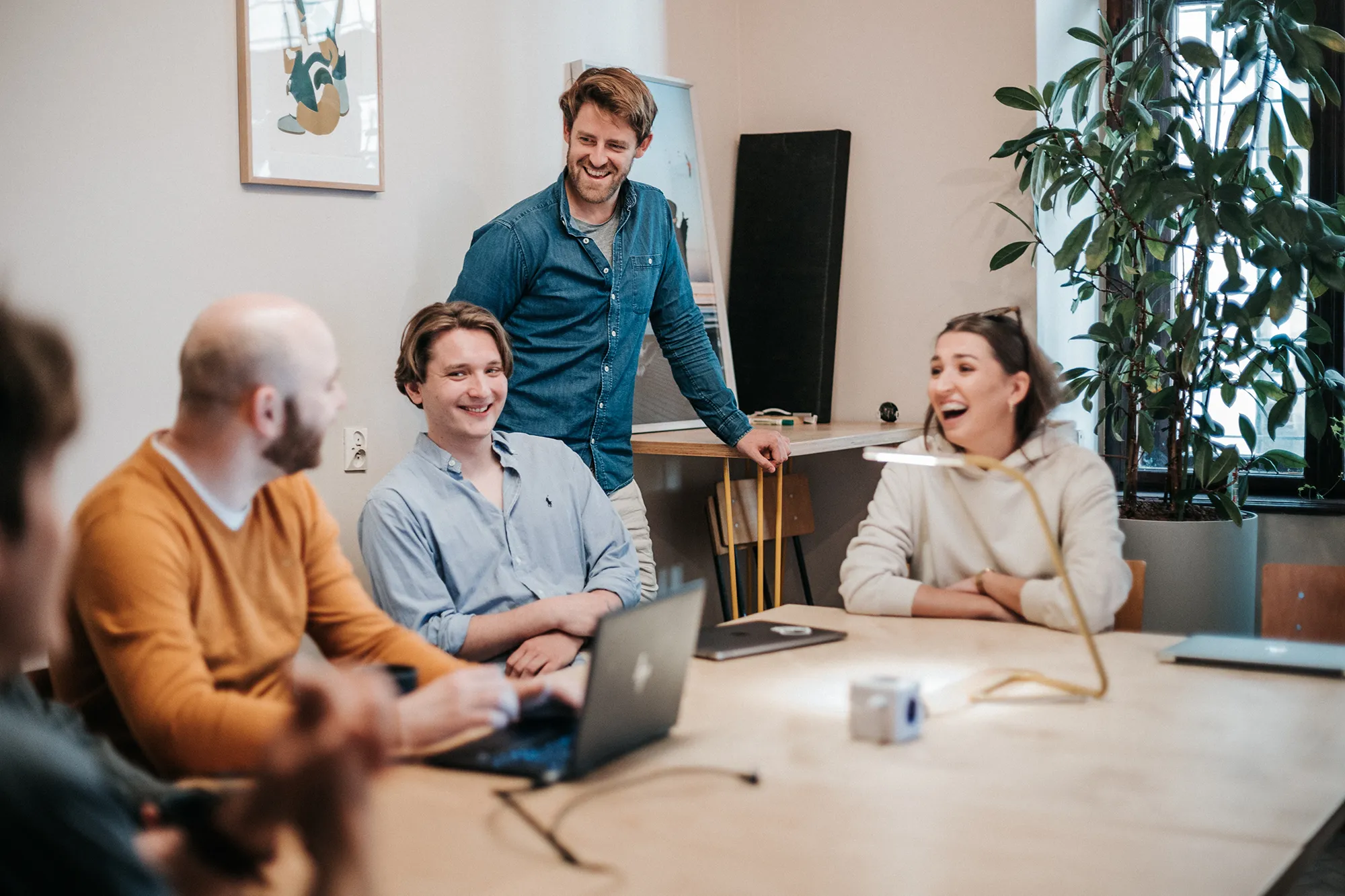 High-spec meeting room at Yolk with 4K screen and webcam